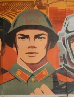 Триптих «Моряк, солдат, космонавт» художник В.Сачков 120х220 1976г.