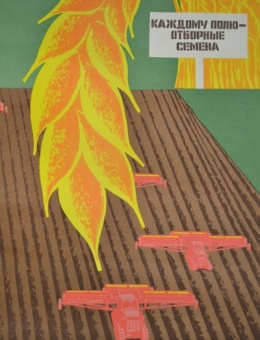 «Каждому полю-отборные семена» художник В.Грищенков 67х47 трж.68 000 «Плакат» Москва 1979г.